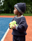 Navy Chunky Tennis Beanie