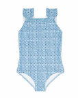 Girl's Starburst Ruffle Strap One Piece