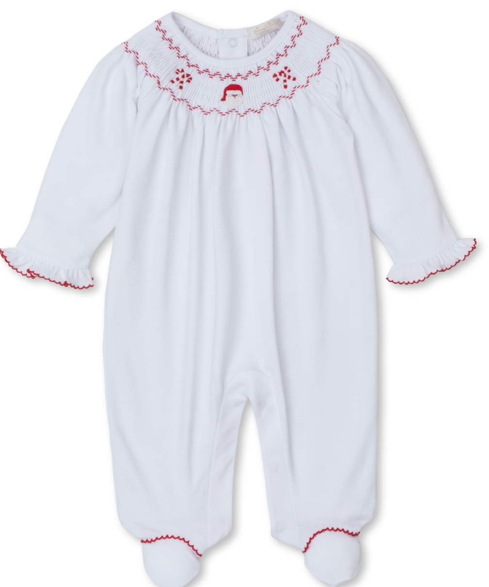 Hand Smocked Christmas Footie