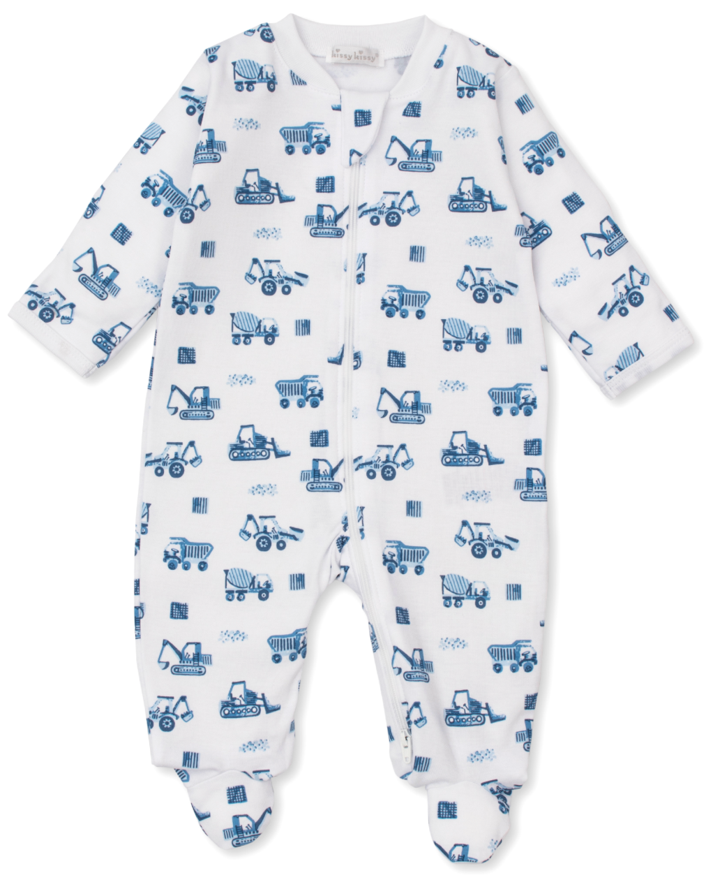 Kissy Kissy Construction Trucks Zip Footie
