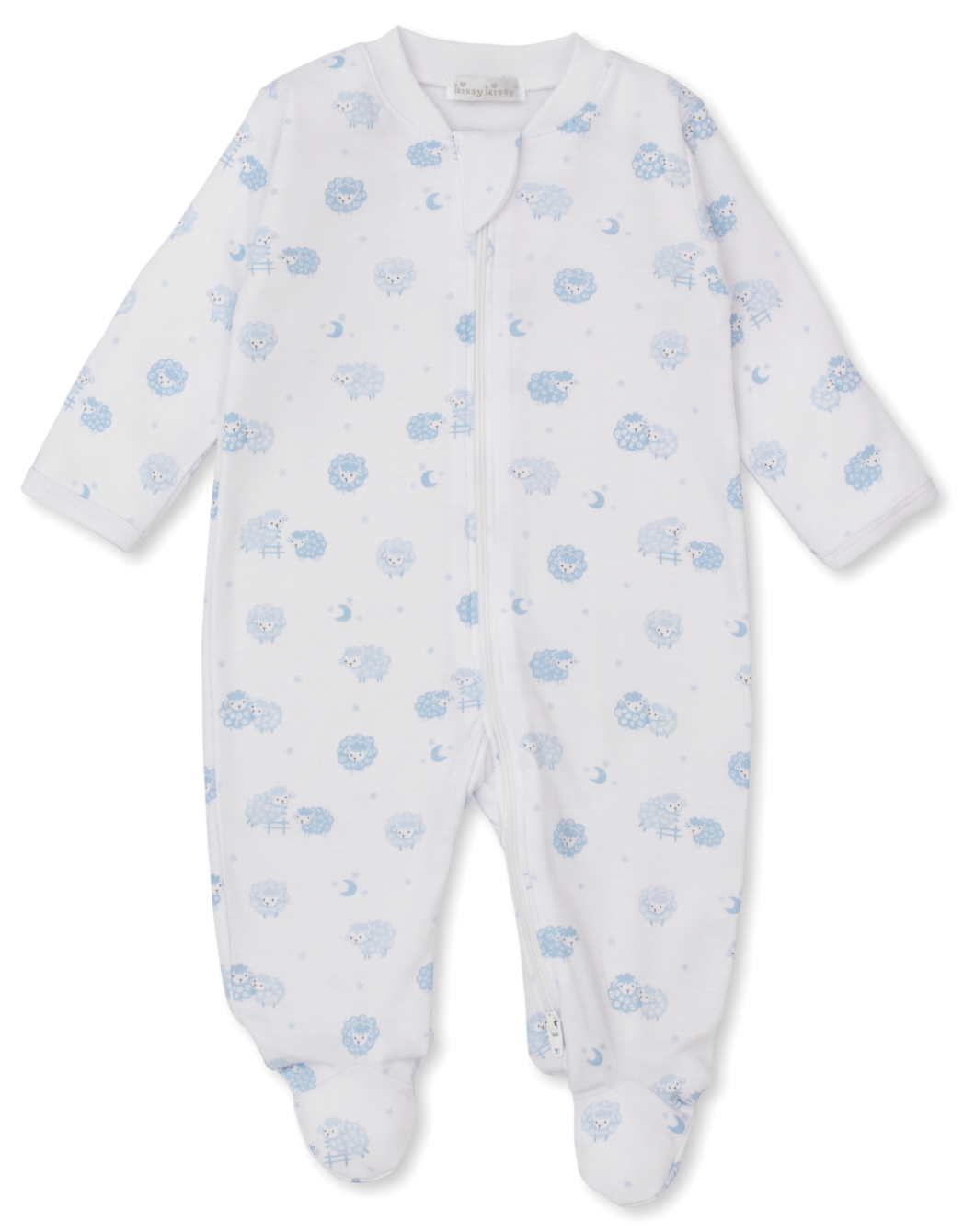 Kissy Kissy Blue Baa Baa Sheep Zip Footie