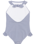 Harbor Stripe Textured Halter One Piece