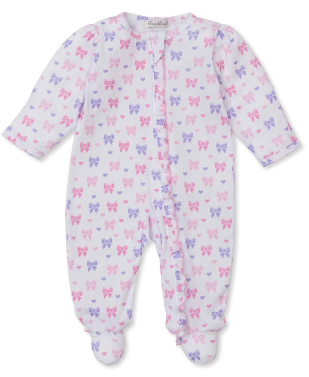 Kissy Kissy Billowy Bows Zip Footie