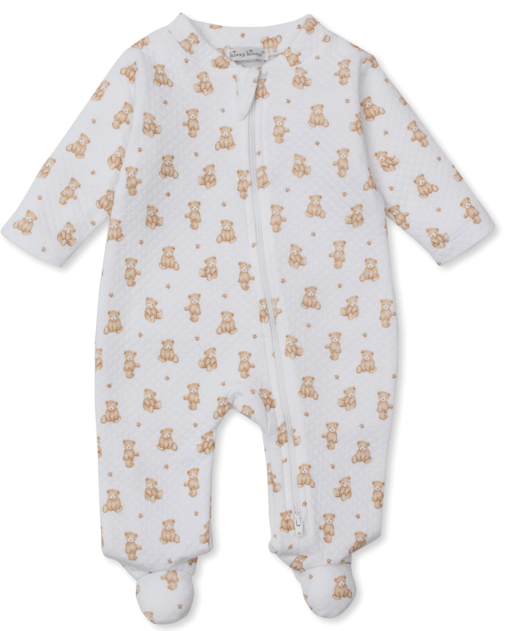 Teddy Bear Love Footie With Zipper - Pink main image 1