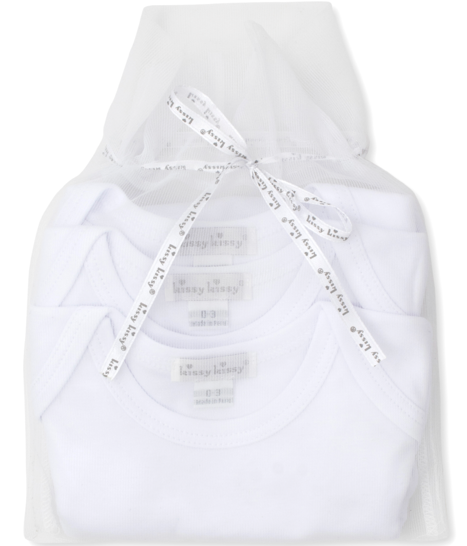 Kissy Basic 3 Pack Onesie Set- White