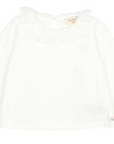 Buho Ivory Ruffle Neck T-Shirt