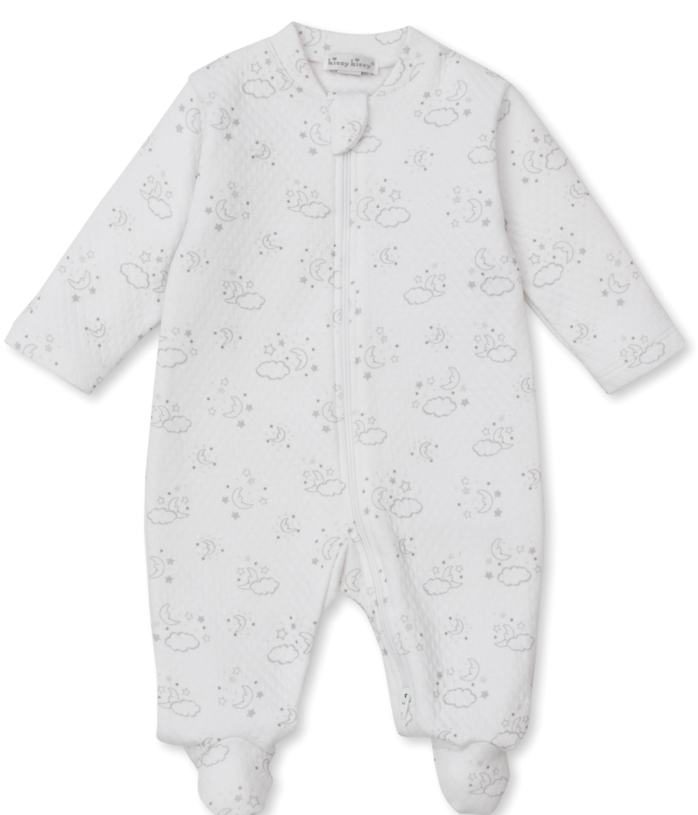 Kissy Kissy Cheerful Goodnight Textured Zip Footie