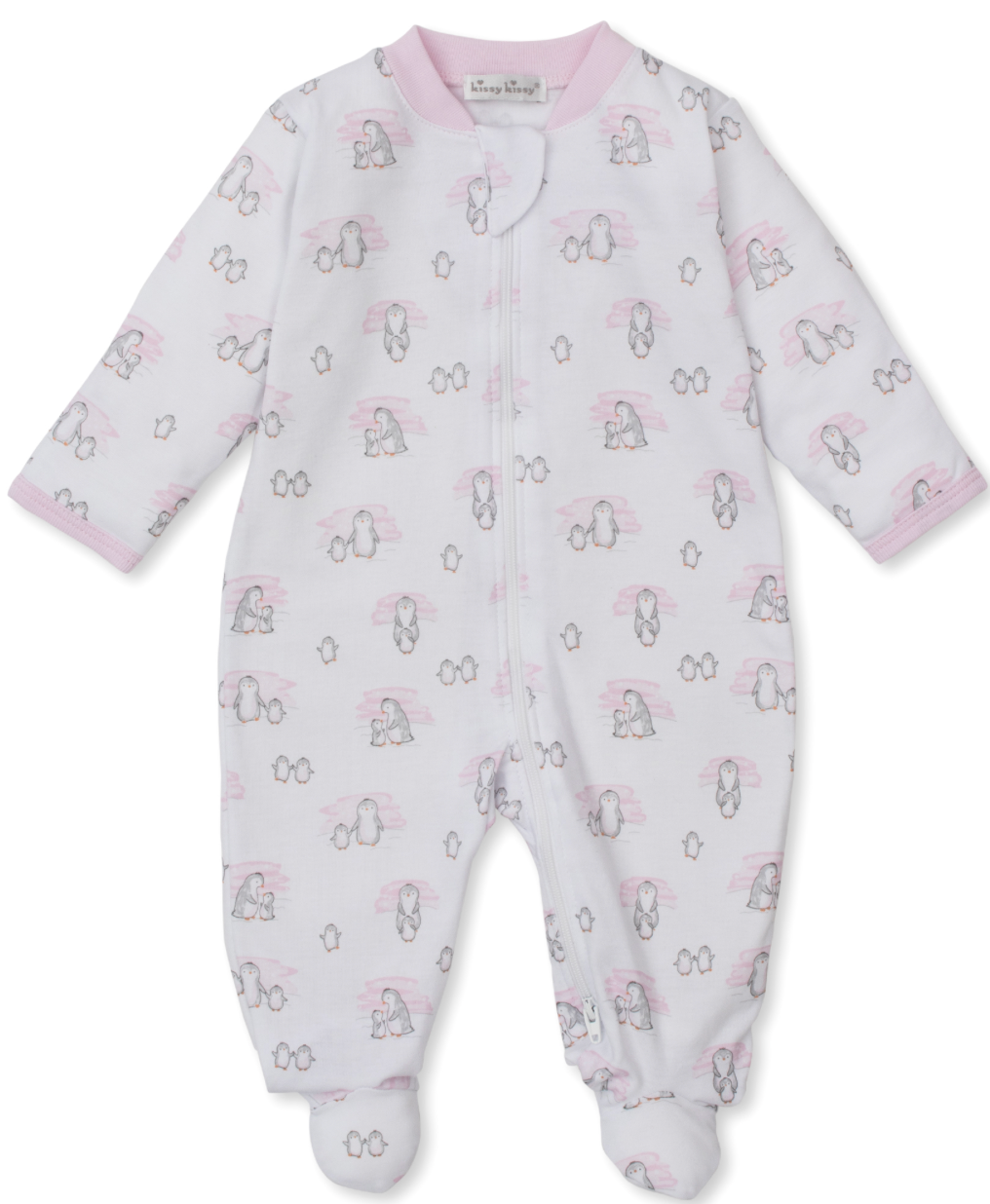 Kissy Kissy Pink Penguins Zip Footie
