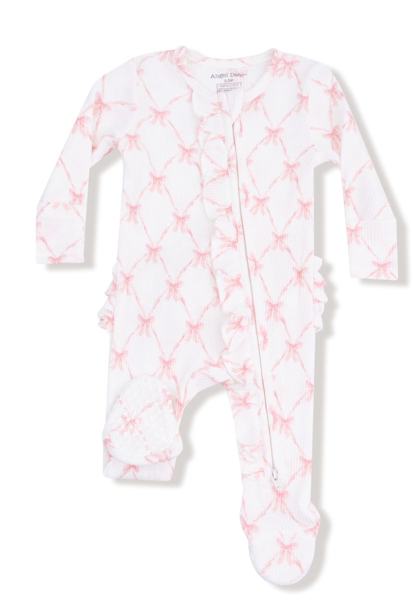 Ribbon Bow Trellis 2 Way Zipper Footie