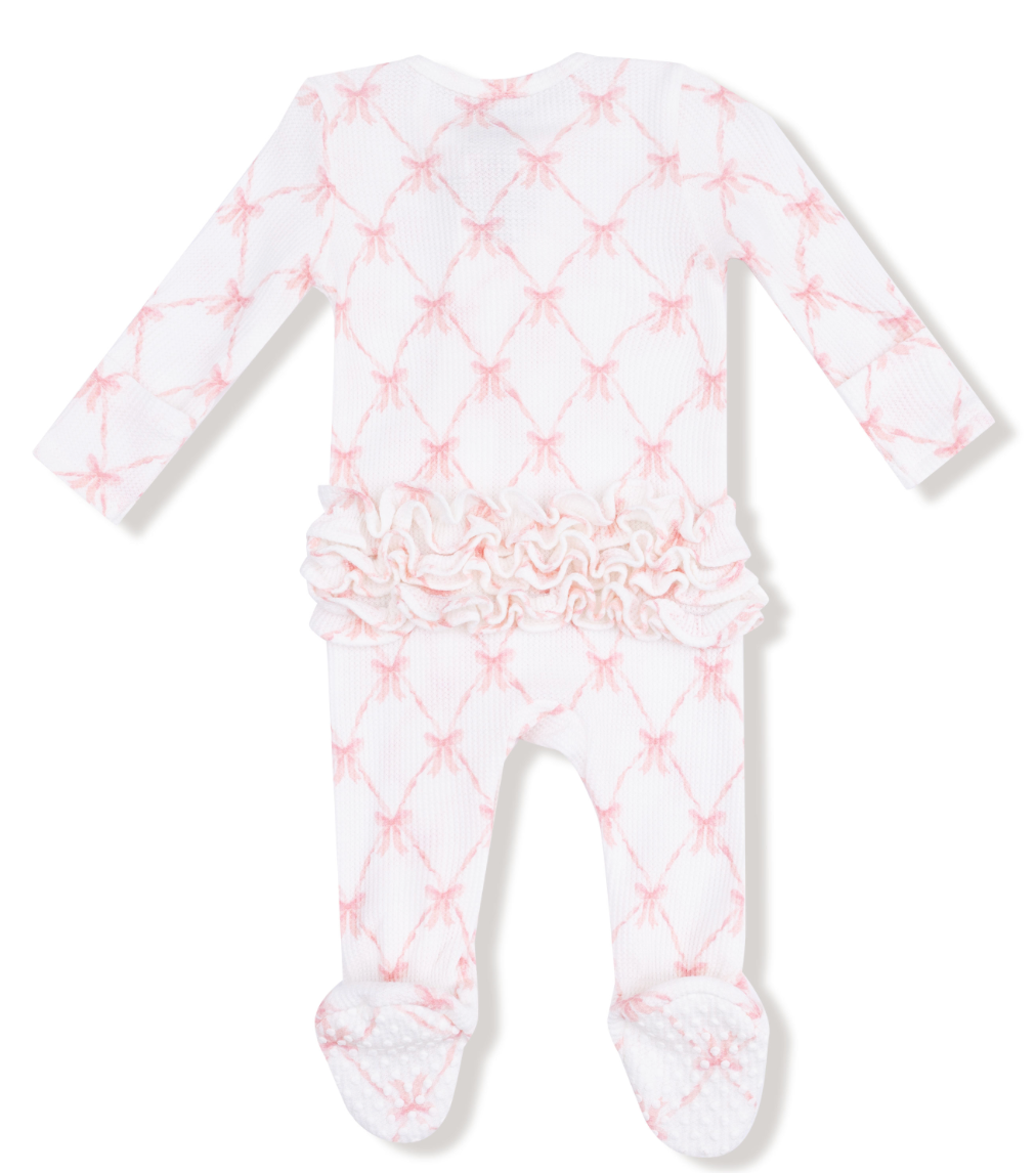 Ribbon Bow Trellis 2 Way Zipper Footie