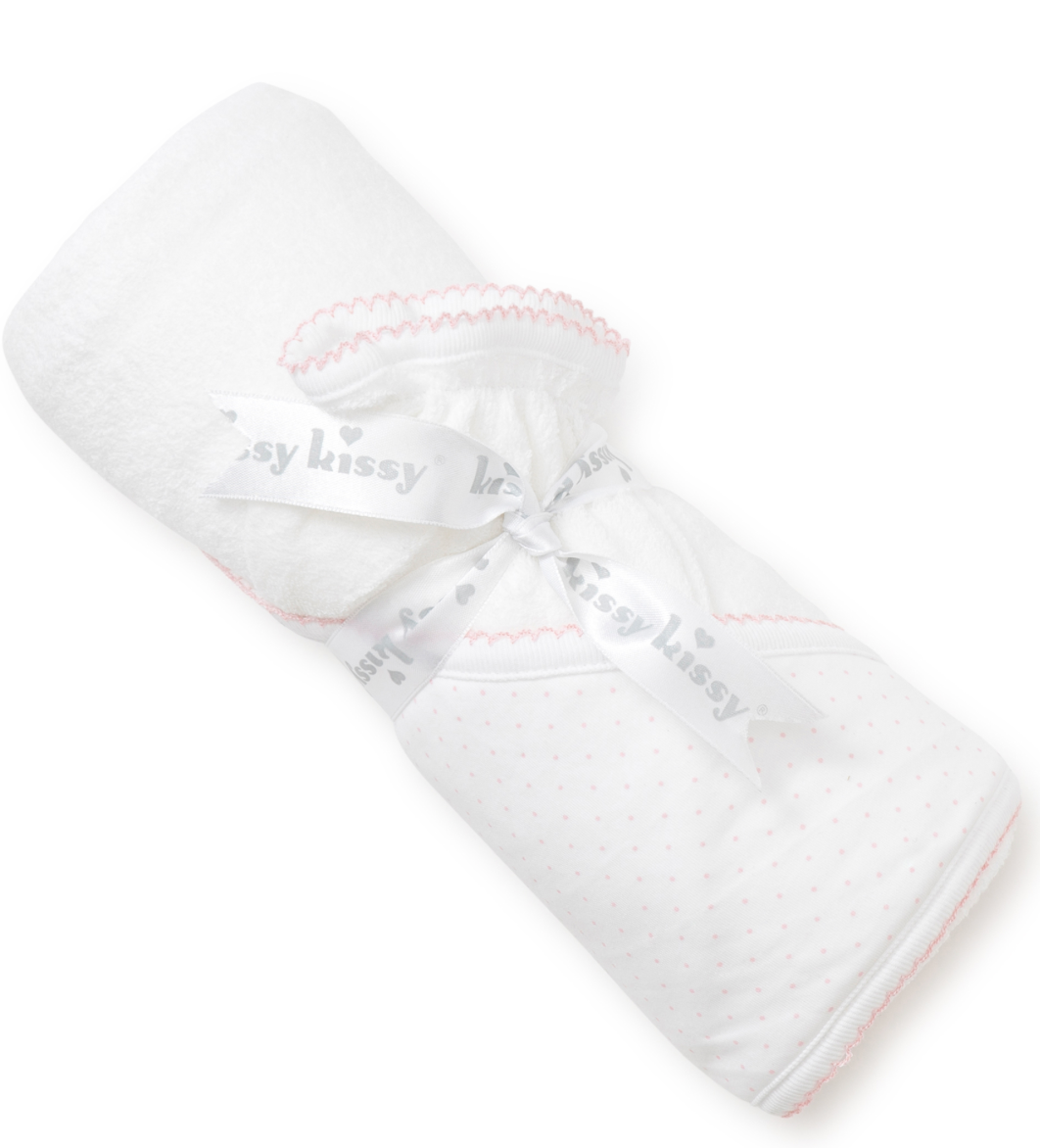 Kissy Kissy Pink Dot Hooded Towel & Mitt