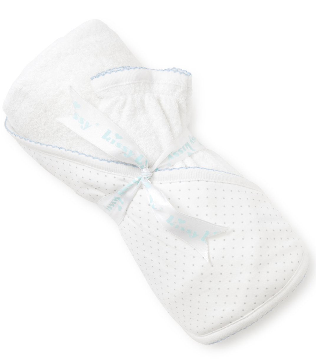 Kissy Kissy Blue Dot Hooded Towel & Mitt