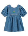 Embroidered Denim Baby Dress