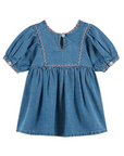 Embroidered Denim Baby Dress