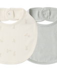 2 Pack Bibs- Bunnies & Sage Stripe
