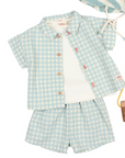 Buho Aqua Gingham Shirt