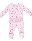 Sweet Bow Cherries 2-Way Ruffle Back Zipper Footie