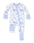 Watercolor Blue Whales 2-Way Zipper Pajamas