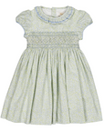 Hars Smocked Little Blue Print Dress