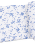 Ribbed Bamboo Baby Blue Vines Swaddle Blanket