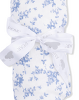 Ribbed Bamboo Baby Blue Vines Swaddle Blanket