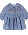 Chambray Smocked Cherries Dress
