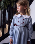 Dusty Blue Rosalie Girl Empire Dress | La Coqueta