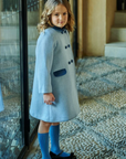 Dusty Blue Arrieta Girl Coat | La Coqueta
