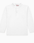 White Alcomo Long Sleeve Boy Polo Shirt | La Coqueta