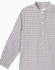 Burgundy Check Mateo Long Sleeve Boy Shirt | La Coqueta