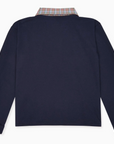 Navy Check Tijo Long Sleeve Boy Rugby Shirt | La Coqueta
