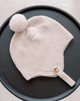Oatmeal Renta Merino Baby Knitted Bonnet | La Coqueta