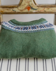 Olive Fair Isle Merino Kids Jumper | La Coqueta