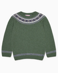 Olive Fair Isle Merino Kids Jumper | La Coqueta