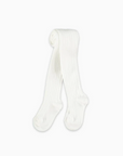 White Ribbed Kids Tights
