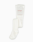 White Ribbed Kids Tights