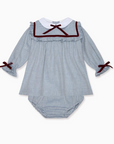 Dusty Blue Melissa Baby Girl Set | La Coqueta