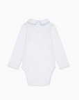 White & Blue Lirio Baby Bodysuit | La Coqueta