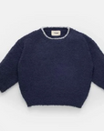 Navy Fuzzy Boxy Sweater