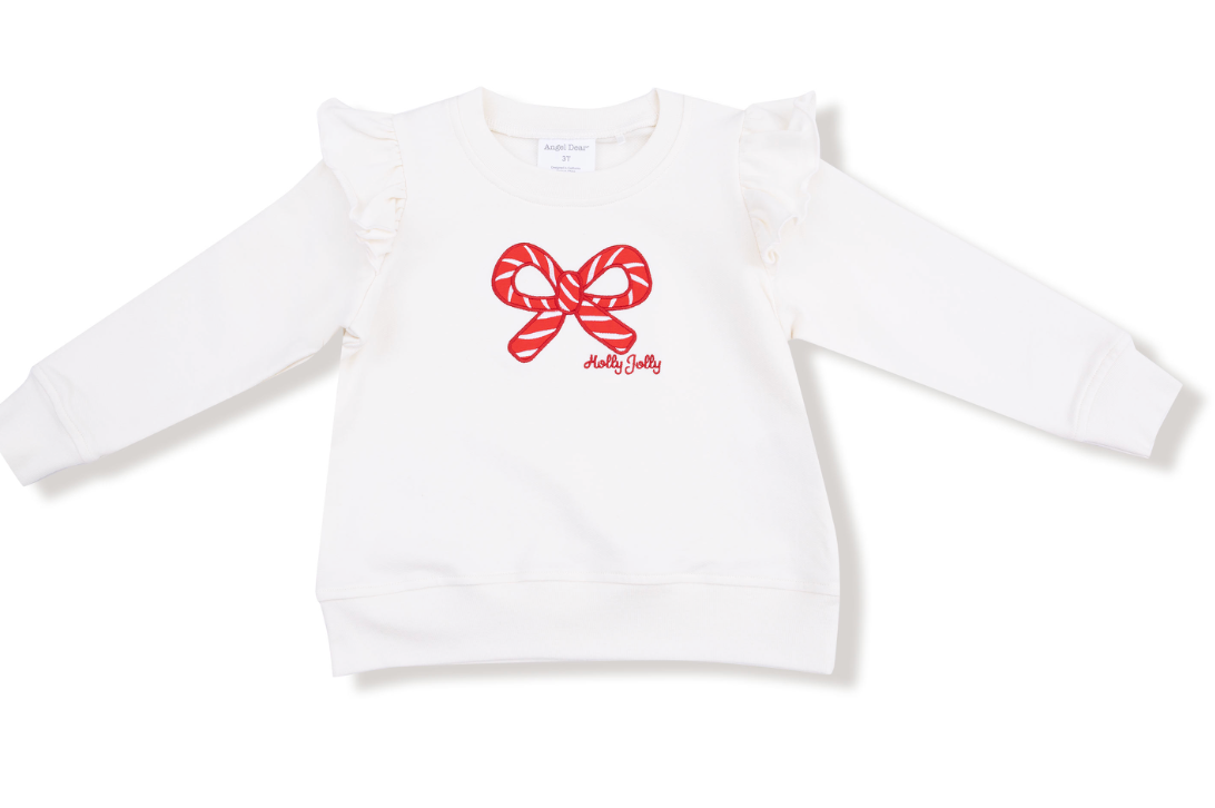 Candy Cane Bow Sweatshirt