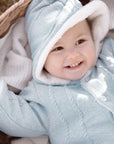 Light Blue Cotton Cashmere Baby Jacket