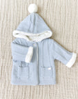 Light Blue Cotton Cashmere Baby Jacket