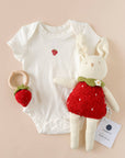 Teether Strawberry Red Cotton Crochet Rattle Baby Toy Summer