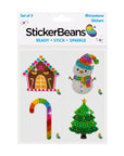 Christmas Set of 4 Stickerbeans