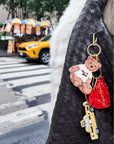 Hand-painted New York Teddy Bear Keychain