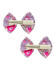 Liberty Print Set of 2 Bows- Betsy F Neon