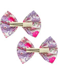Liberty Print Set of 2 Bows- Betsy F Neon