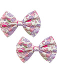 Liberty Print Alligator Clip Bow w/ Grosgrain Middle
