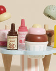 Wooden Ice Cream Stand & Toppings