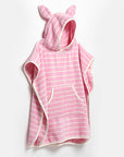 Kids Character Hooded Towel Cotton Candy Pink Stripe